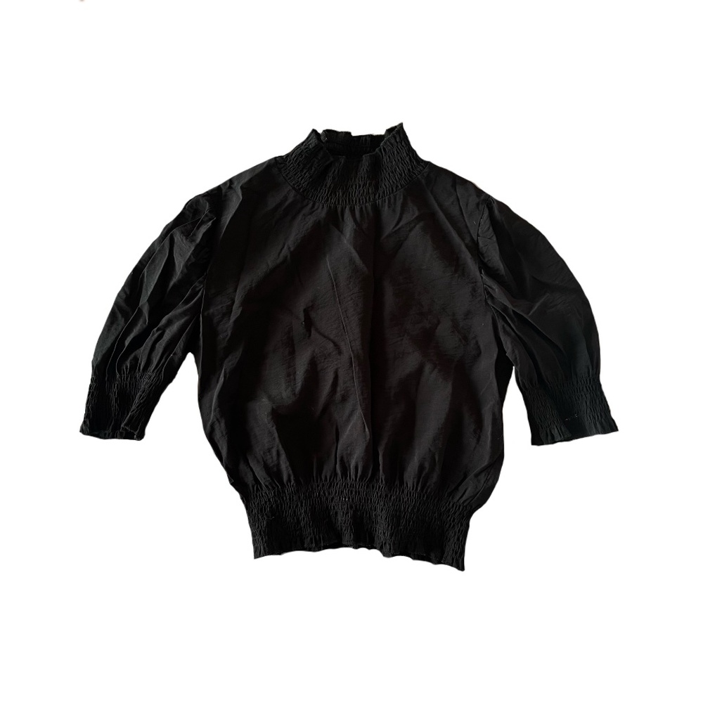 Modern Citizen Joan Puff Sleeve Blouse in Black, Sz M